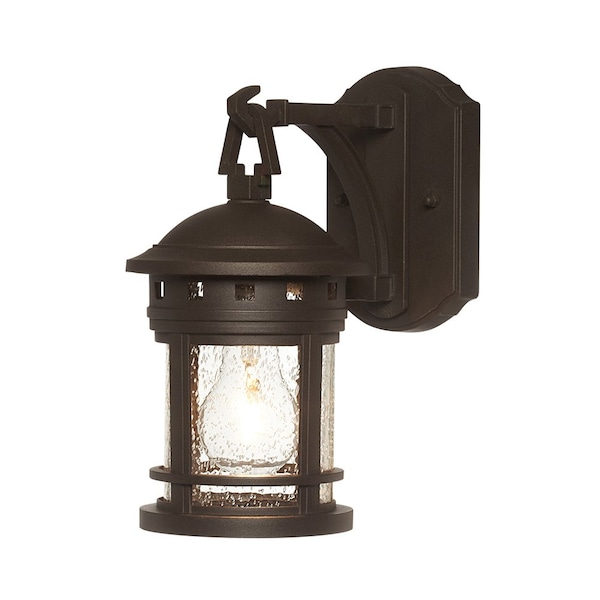 Designers Fountain Sedona 1075 in 1Light Oil Rubbed Bronze Outdoor Wall Lantern with Seedy Glass Shade 2370-ORB - main